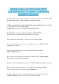 INDIANA REAL ESTATE EXAM PREP &NewLine;QUESTIONS WITH CORRECT ANSWERS  &NewLine;UPDATED 2026&sol;2027 