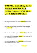 CHM2046L Exam Study Guide &ndash; &NewLine;Practice Questions with &NewLine;Verified Answers&period; GRADED A&plus;&period; &NewLine;Latest 2026&sol;2027 Update&period;  
