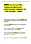CPXP Exam Study Guide &ndash; &NewLine;Practice Questions with &NewLine;Verified Answers&period; GRADED A&plus;&period; &NewLine;Latest 2026&sol;2027 Update&period;  