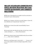 MILADY STANDARD COSMETOLOGY&NewLine;FINAL REVIEW PRACTICE SET 2026&NewLine;TESTED QUESTIONS AND CORRECT&NewLine;SOLUTIONS&NewLine;