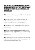 MILADY STANDARD COSMETOLOGY&NewLine;FINAL REVIEW REVIEW SHEET 2026&NewLine;FULL QUESTIONS AND ACCURATE&NewLine;ANSWERS
