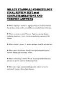 MILADY STANDARD COSMETOLOGY&NewLine;FINAL REVIEW TEST 2026&NewLine;COMPLETE QUESTIONS AND&NewLine;VERIFIED ANSWERS&NewLine;
