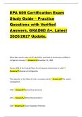 EPA 608 Certification Exam &NewLine;Study Guide &ndash; Practice &NewLine;Questions with Verified &NewLine;Answers&period; GRADED A&plus;&period; Latest &NewLine;2026&sol;2027 Update&period;  