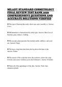 MILADY STANDARD COSMETOLOGY&NewLine;FINAL REVIEW TEST BANK 2026&NewLine;COMPREHENSIVE QUESTIONS AND&NewLine;ACCURATE SOLUTIONS VERIFIED