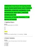 CHM2046L Final Exam UF Spring Study &NewLine;Guide EXAM QUESTIONS AND CORRECT &NewLine;ANSWERS &lpar;VERIFIED ANSWERS&rpar; PLUS &NewLine;RATIONALES 2026 Q&A &vert; INSTANT &NewLine;DOWNLOAD PDF &NewLine;University of Florida Chemistry 2 Lab &NewLine;Review & Practice 
