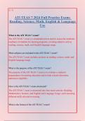 ATI TEAS 7 2024 Full Practice Exam&colon; &NewLine;Reading&comma; Science&comma; Math&comma; English & Language &NewLine;Use