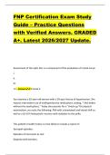 FNP Certification Exam Study &NewLine;Guide &ndash; Practice Questions &NewLine;with Verified Answers&period; GRADED &NewLine;A&plus;&period; Latest 2026&sol;2027 Update&period; 