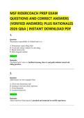 MSF RIDERCOACH PREP EXAM &NewLine;QUESTIONS AND CORRECT ANSWERS &NewLine;&lpar;VERIFIED ANSWERS&rpar; PLUS RATIONALES &NewLine;2026 Q&A &vert; INSTANT DOWNLOAD PDF