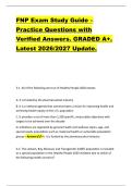 FNP Certification Exam Study  Guide &ndash; Practice Questions  with Verified Answers&period; GRADED  A&plus;&period; Latest 2026&sol;2027 Update&period;  
