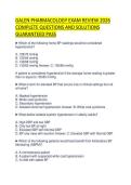 GALEN PHARMACOLOGY EXAM REVIEW 2026&NewLine;COMPLETE QUESTIONS AND SOLUTIONS&NewLine;GUARANTEED PASS