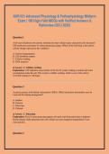 NUR 631 Advanced Physiology & Pathophysiology Midterm &NewLine;Exam &vert; 100 High-Yield MCQs with Verified Answers & &NewLine;Rationales &lpar;GCU 2026&rpar;
