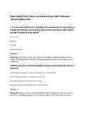 Public Health Policy&comma; Ethics&comma; and Advocacy Quiz 2026 &vert;Questions&NewLine;&vert;Answers &vert;Rationales