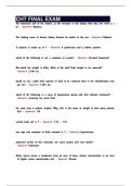 CHT FINAL EXAM&NewLine;&NewLine;