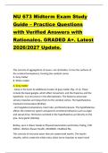 NU 673 Midterm Exam Study &NewLine;Guide &ndash; Practice Questions &NewLine;with Verified Answers with &NewLine;Rationales&period; GRADED A&plus;&period; Latest &NewLine;2026&sol;2027 Update&period;  