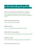 NUR 641E ACTUAL EXAM PAPER 2026&NewLine;QUESTIONS WITH SOLUTIONS GRADED A&plus;