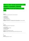 YVR D A TEST EXAM QUESTIONS AND &NewLine;CORRECT ANSWERS &lpar;VERIFIED &NewLine;ANSWERS&rpar; PLUS RATIONALES 2026 &NewLine;Q&A 