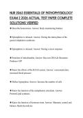 NUR 2063 ESSENTIALS OF PATHOPHYSIOLOGY&NewLine;EXAM 2 2026 ACTUAL TEST PAPER COMPLETE&NewLine;SOLUTIONS VERIFIED&NewLine;