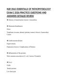 NUR 2063 ESSENTIALS OF PATHOPHYSIOLOGY&NewLine;EXAM 2 2026 PRACTICE QUESTIONS AND&NewLine;ANSWERS DETAILED REVIEW&NewLine;