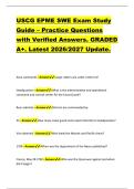 USCG EPME SWE Exam Study &NewLine;Guide &ndash; Practice Questions &NewLine;with Verified Answers&period; GRADED &NewLine;A&plus;&period; Latest 2026&sol;2027 Update&period; 