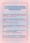 NC Pesticide Applicator Certification Core Exam 2026 Study Guide &vert; Practice Questions with Answers & Exam Preparation Review