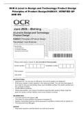 OCR A Level in Design and Technology&colon; Fashion and &NewLine;Textiles  Principles of Fashion and &NewLine;Textiles&lpar;H405&sol;01&rpar; VERIFIED QP AND MS 