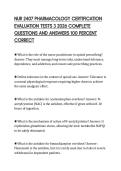 NUR 2407 PHARMACOLOGY CERTIFICATION&NewLine;EVALUATION TESTS 3 2026 COMPLETE&NewLine;QUESTIONS AND ANSWERS 100 PERCENT&NewLine;CORRECT&NewLine;