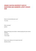 GRAND CANYON UNIVERSITY NUR 631 QUESTIONS AND ANSWERS LATEST UPDATE 2026&NewLine;&NewLine;&NewLine;
