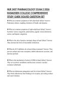 NUR 2407 PHARMACOLOGY EXAM 2 2026&NewLine;RASMUSSEN COLLEGE COMPREHENSIVE&NewLine;STUDY GUIDE SOLVED QUESTION SET