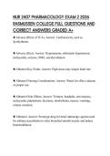 NUR 2407 PHARMACOLOGY EXAM 2 2026&NewLine;RASMUSSEN COLLEGE FULL QUESTIONS AND&NewLine;CORRECT ANSWERS GRADED A&plus;