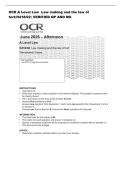 OCR A Level Law  Law making and the law of &NewLine;tort&lpar;H418&sol;02&rpar; VERIFIED QP AND MS 