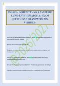 NSG 415 - IMMUNITY - MS & SYSTEMIC&NewLine;LUPID ERYTHEMATOSUS&period; EXAM&NewLine;QUESTIONS AND ANSWERS 2026&NewLine;VERIFIED&period;