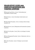 NDAEB STUDY GUIDE 2026&NewLine;COMPLETE QUESTIONS AND&NewLine;VERIFIED ANSWERS