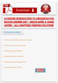Answer Key for A Concise Introduction to Linguistics 6th Edition &ndash; All Chapters Verified Solutions &lpar;2026&ndash;2027&rpar;