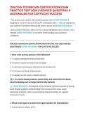 DIALYSIS TECHNICIAN CERTIFICATION EXAM PRACTICE TEST 2026 &vert; VERIFIED QUESTIONS & RATIONALES FOR CCHT&sol;CCNT SUCCESS