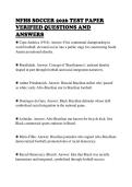 NFHS SOCCER 2026 TEST PAPER&NewLine;VERIFIED QUESTIONS AND&NewLine;ANSWERS