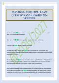 PSYCH 2NF3 MIDTERM 1 EXAM&NewLine;QUESTIONS AND ANSWERS 2026&NewLine;VERIFIED&period;