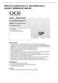 OCR A Level Mathematics A  Pure Mathematics &NewLine;&lpar;H240&sol;01&rpar; VERIFIED QP AND MS