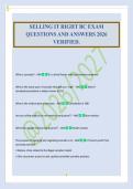 SELLING IT RIGHT BC EXAM&NewLine;QUESTIONS AND ANSWERS 2026&NewLine;VERIFIED&period;