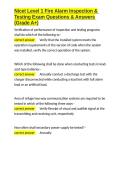Nicet Level 1 Fire Alarm Inspection & Testing Exam Questions & Answers &lpar;Grade A&plus;&rpar;&period;docx&NewLine;&NewLine;