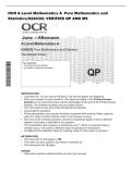 OCR A Level Mathematics A  Pure Mathematics and &NewLine;Statistics&lpar;H240&sol;02&rpar; VERIFIED QP AND MS 