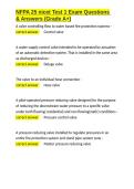 NFPA 25 nicet Test 1 Exam Questions & Answers &lpar;Grade A&plus;&rpar;&period;docx&NewLine;&NewLine;