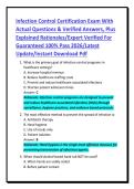 Infection Control Certification Exam With&NewLine;Actual Questions & Verified Answers&comma; Plus&NewLine;Explained Rationales&sol;Expert Verified For&NewLine;Guaranteed 100&percnt; Pass 2026&sol;Latest&NewLine;Update&sol;Instant Download Pdf