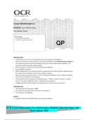 OCR A Level Mathematics Pure Mathematics &lpar;H240&sol;01&rpar; Question Paper and &NewLine;Mark Scheme 2026 &NewLine;