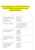 Project Management Test Bank with all Correct & 100&percnt; Verified Answers &vert;Latest Version &vert;Already Graded A&plus;