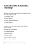 NUR150 FINAL PAPER 2026 ACCURATE&NewLine;ANSWER SET&NewLine;