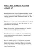 NUR155 FINAL PAPER 2026 ACCURATE&NewLine;ANSWER SET