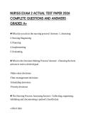 NUR155 EXAM 2 ACTUAL TEST PAPER 2026&NewLine;COMPLETE QUESTIONS AND ANSWERS&NewLine;GRADED A&plus;