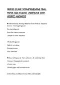 NUR155 EXAM 2 COMPREHENSIVE FINAL&NewLine;PAPER 2026 SOLVED QUESTIONS WITH&NewLine;VERIFIED ANSWERS&NewLine;