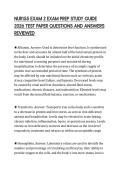 NUR155 EXAM 2 EXAM PREP STUDY GUIDE&NewLine;2026 TEST PAPER QUESTIONS AND ANSWERS&NewLine;REVIEWED