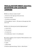 NUR 004 REVIEW SHEET 2026 FULL&NewLine;QUESTIONS AND ACCURATE&NewLine;ANSWERS&NewLine;